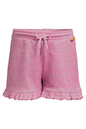 casual short roze met glitter
