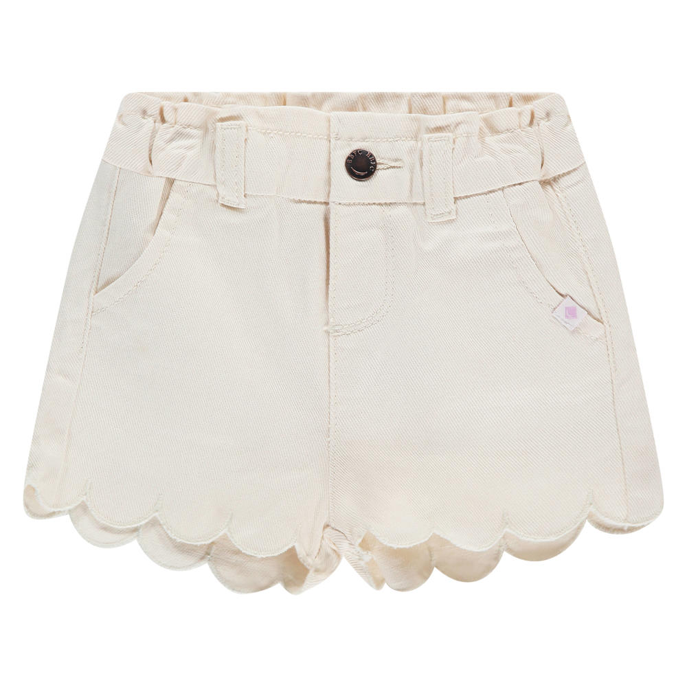Beige meisjes Babyface short van katoen met knoopsluiting en effen