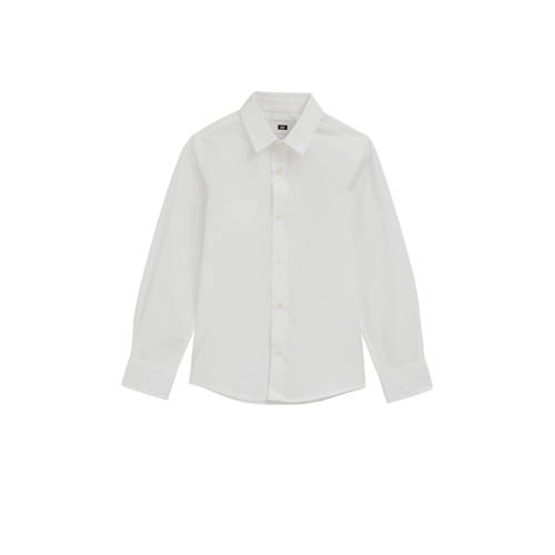 WE Fashion overhemd wit Jongens Polyester Klassieke kraag Effen - maat 146/152 afbeelding