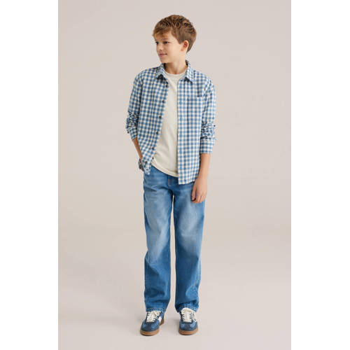 WE Fashion Blue Ridge Relaxed regular fit jeans medium blue denim Blauw - maat 104 afbeelding