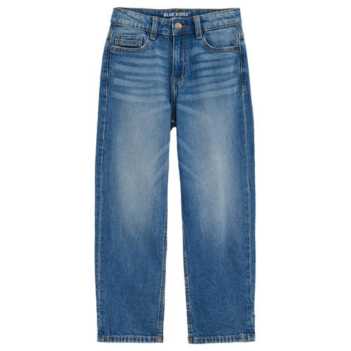 WE Fashion Relaxed regular fit jeans medium blue denim Blauw Effen - maat 140 afbeelding