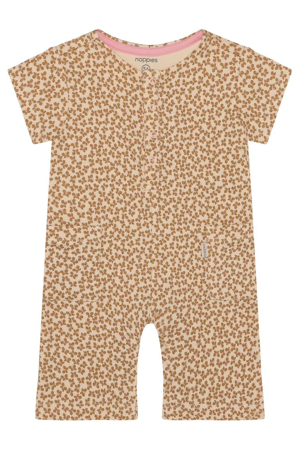 Noppies baby gebloemde A-lijn jumpsuit lichtbruin