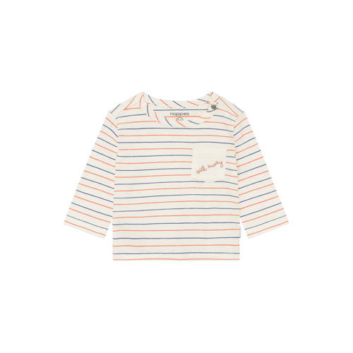 Noppies baby gestreepte longsleeve ecru Jongens Stretchkatoen Ronde hals