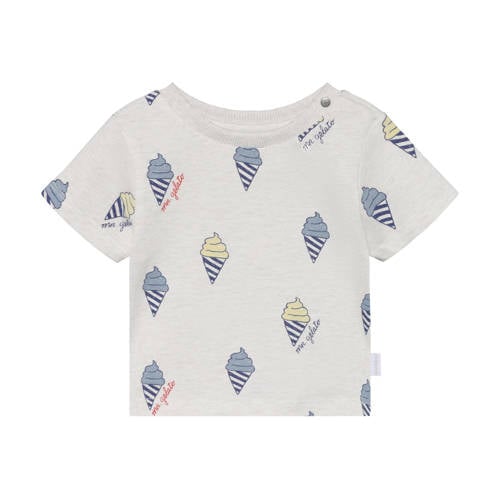 Noppies baby T-shirt beige Jongens Stretchkatoen Ronde hals All over print - maat 74 afbeelding