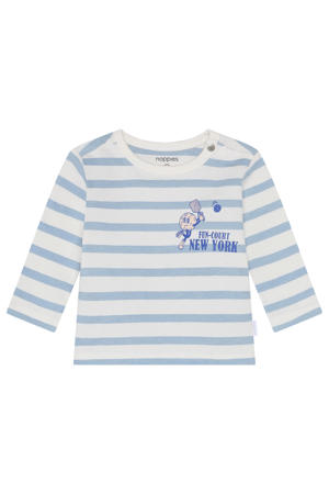 gestreepte longsleeve lichtblauw