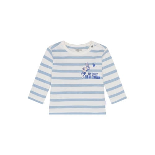 Noppies baby gestreepte longsleeve lichtblauw Jongens Stretchkatoen Ronde hals