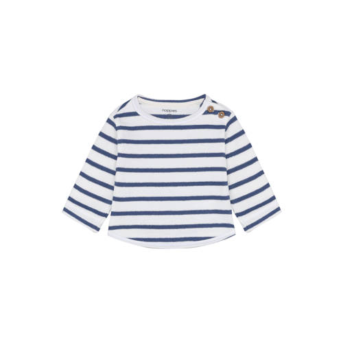 Noppies baby gestreepte longsleeve blauw Jongens Katoen Ronde hals Streep