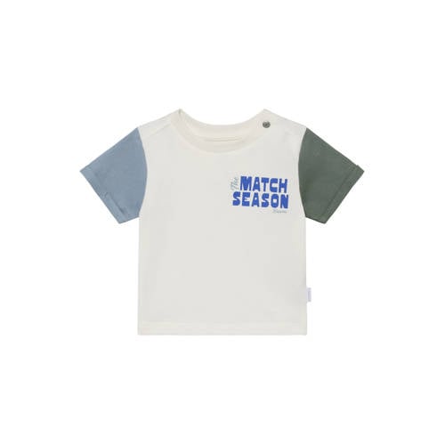 Noppies baby T-shirt wit Jongens Stretchkatoen Ronde hals Meerkleurig - maat 62 afbeelding