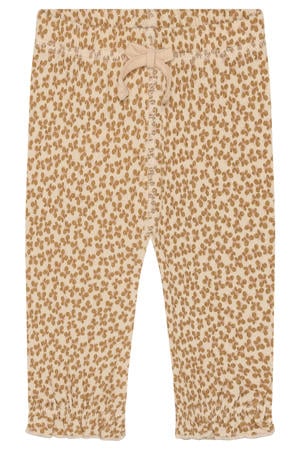 straight gebloemde casual broek lichtbruin