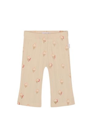 flared regular waist legging beige