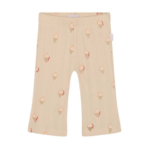 Noppies baby flared regular waist legging beige Meisjes Stretchkatoen All over print