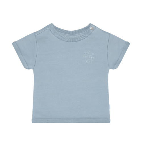 Noppies baby T-shirt blauw Jongens Stretchkatoen Ronde hals Effen - maat 50 afbeelding