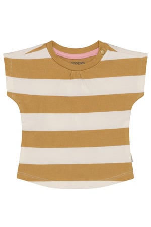 gestreepte T-shirt lichtbruin