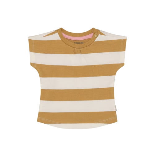 Noppies baby gestreepte T-shirt lichtbruin Meisjes Katoen Ronde hals Streep