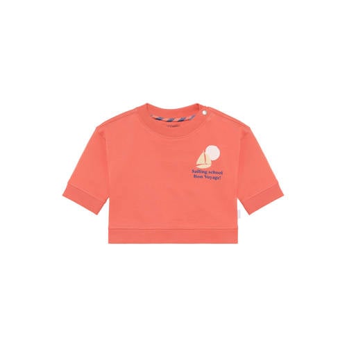 Noppies baby sweater met backprint rood Backprint - maat 68 afbeelding