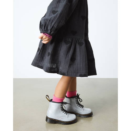 Dr. Martens 1460 leren veterboots glitter zilver Meisjes Leer