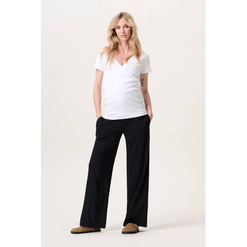 Noppies maternity wide leg high waist zwangerschaps casual broek zwart Dames Polyamide - maat XL afbeelding