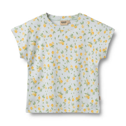 Wheat T-shirt lichtblauw Meisjes Katoen Ronde hals All over print - maat 104 afbeelding