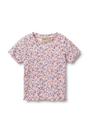 gebloemde T-shirt roze