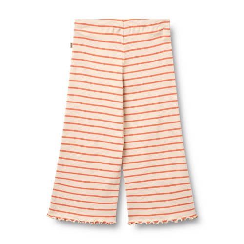 Wheat gestreepte casual wide leg broek oranje/ecru Meisjes Katoen Streep - maat 98 afbeelding