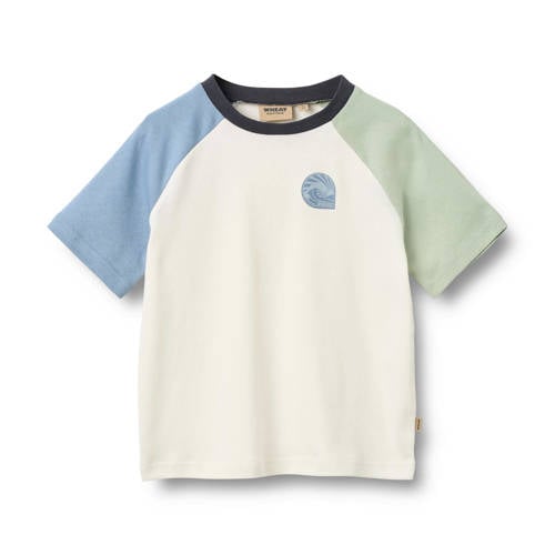Wheat T-shirt ecru/lichtgroen/lichtblauw Jongens Katoen Ronde hals Meerkleurig - maat 140 afbeelding