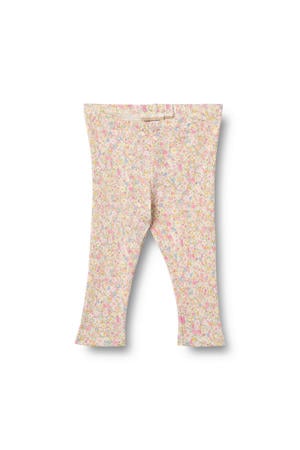 slim regular waist gebloemde legging lichtroze