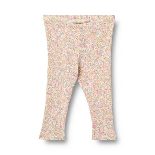 Wheat slim regular waist gebloemde legging lichtroze Meisjes Stretchkatoen - maat 74 afbeelding