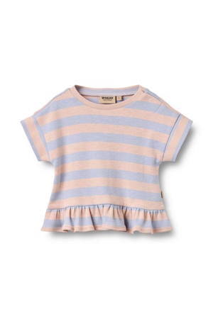 gestreepte T-shirt lichtroze