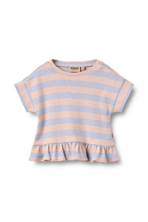 gestreepte T-shirt lichtroze