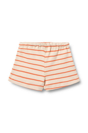 gestreepte sweatshort oranje/ecru
