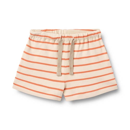 Wheat gestreepte sweatshort oranje/ecru Korte broek Streep - maat 92 afbeelding
