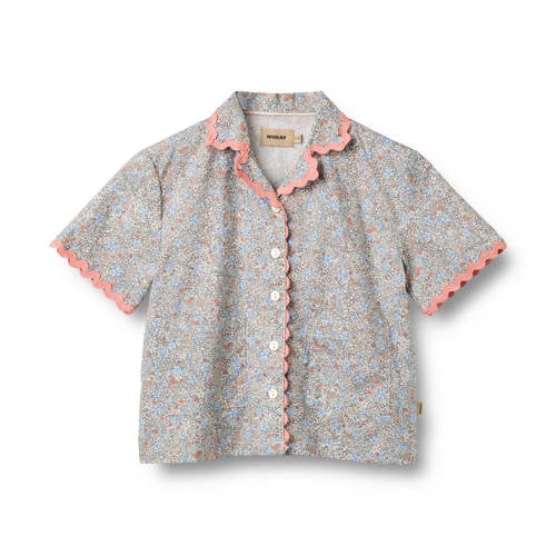 Wheat gebloemde blouse beige Meisjes Katoen Reverskraag Bloemen - maat 152 afbeelding