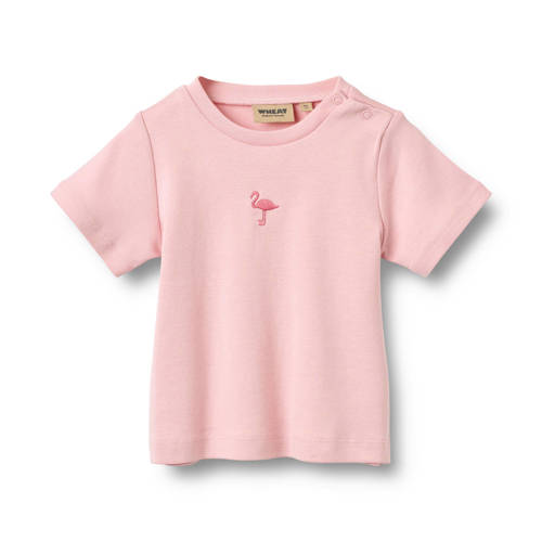 Wheat T-shirt lichtroze Meisjes Katoen Ronde hals Effen - maat 74 afbeelding