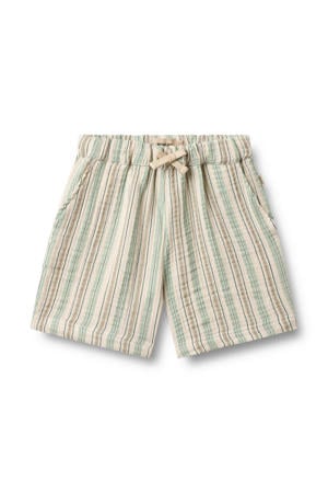 regular waist gestreepte casual short groen met textuur