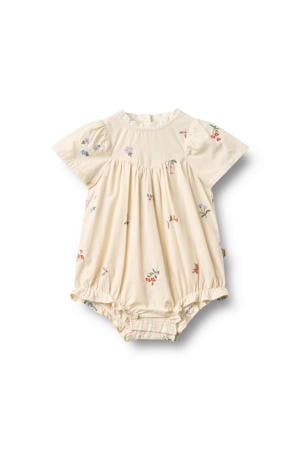 gebloemde playsuit ecru broderie