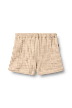 regular waist casual short beige met textuur
