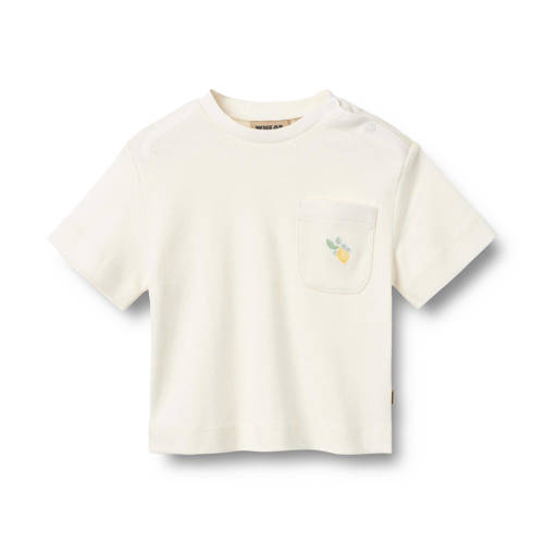 Wheat T-shirt ecru Meisjes Katoen Ronde hals Effen - maat 80 afbeelding