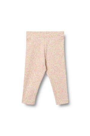slim regular waist gebloemde legging lichtroze
