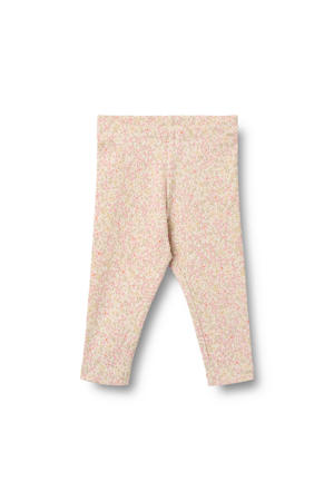 slim regular waist gebloemde legging lichtroze