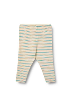 gestreepte legging beige/blauw