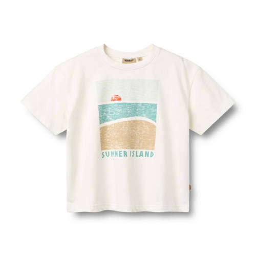 Wheat T-shirt offwhite Wit Jongens Katoen Ronde hals Printopdruk - maat 116 afbeelding