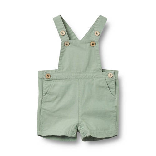 Wheat tuinbroek lichtgroen Jongens Katoen Vierkante hals Effen