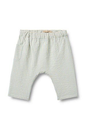 regular waist gestreepte babybroek lichtblauw met textuur