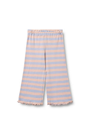 gestreepte casual broek lichtblauw/lichtroze