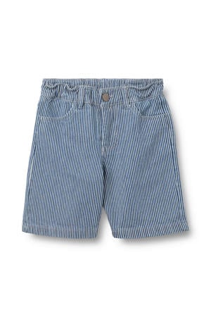 denim gestreepte short blauw