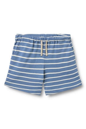 regular waist gestreepte sweatshort blauw