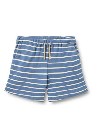 regular waist gestreepte sweatshort blauw