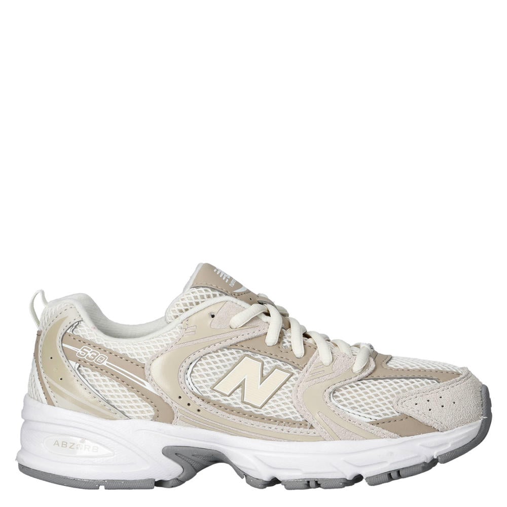 Beige en witte jongens en meisjes New Balance 530 sneakers van mesh-suède/voering: mesh/voetbed: eva met veters