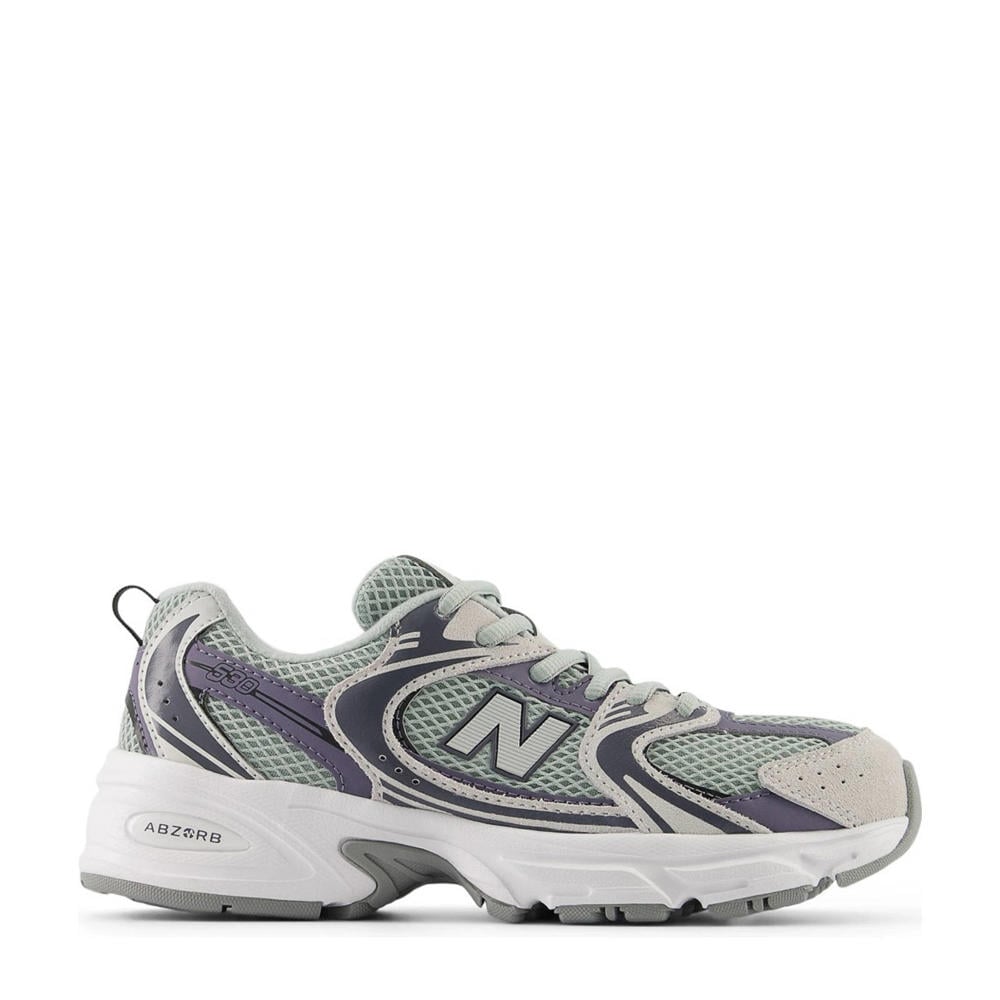 Grijs en lilakleurige jongens en meisjes New Balance 530 sneakers van mesh-suède/voering: mesh/voetbed: eva met veters