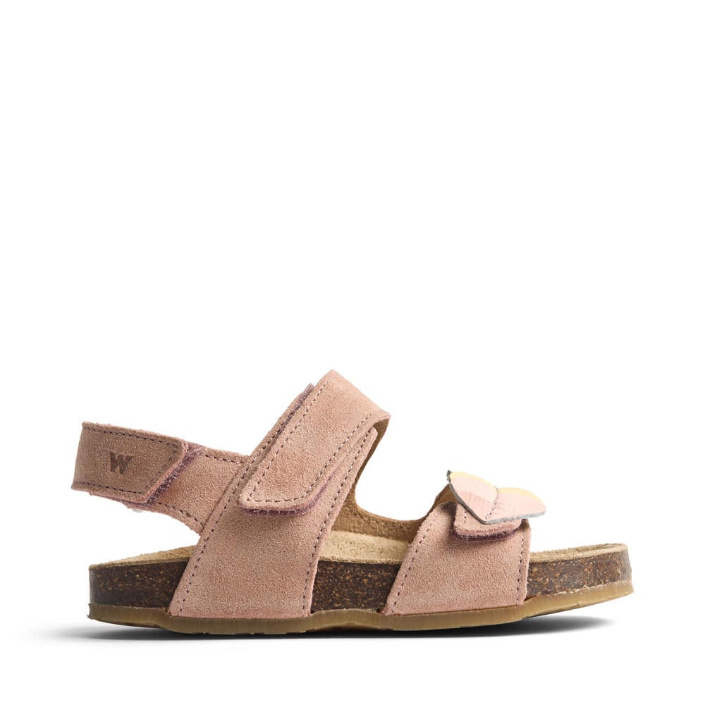 Oudroze meisjes Wheat suède sandalen met klittenband